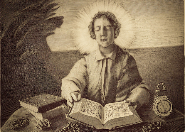 Holy man reading Scripture