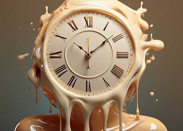 Clock on a melting body